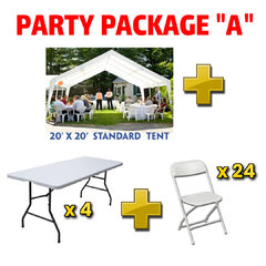 20x20 Tent + 4 Tables + 24 Chairs